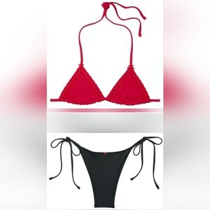 LDD/L/XL/XXL PINK By Frankies Bikinis Cape May Rosemary Bikini Set Red Black